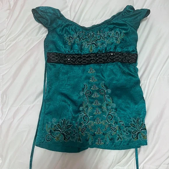 2000s Y2K tie back babydoll top - Picture 4 of 4